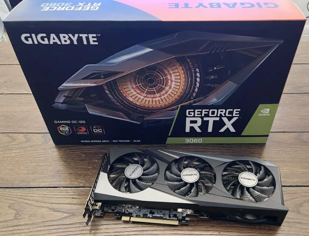 GIGABYTE GeForce RTX 3060 GAMING OC 12G Top of Box