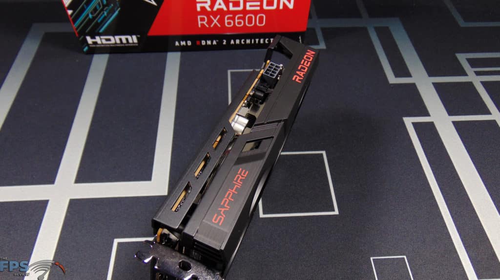 SAPPHIRE PULSE Radeon RX 6600 GAMING Video Card Top Edge View