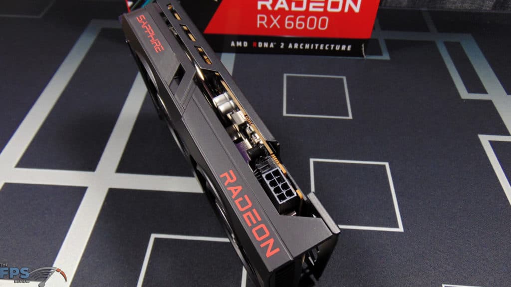 SAPPHIRE PULSE Radeon RX 6600 GAMING Video Card Top View PCIe Power Connector