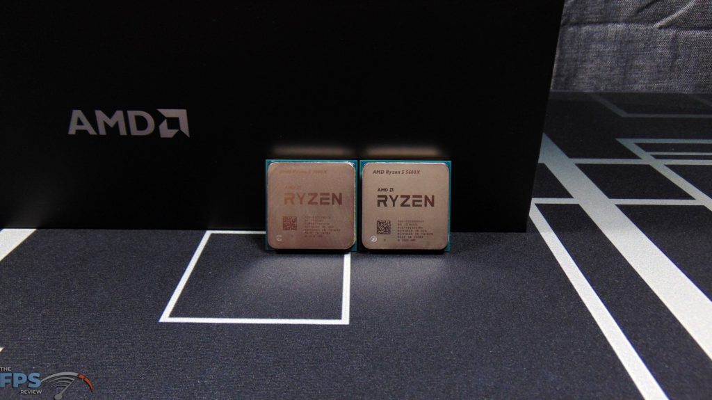 AMD Ryzen 5 3600X and AMD Ryzen 5 5600X CPUs zoomed out