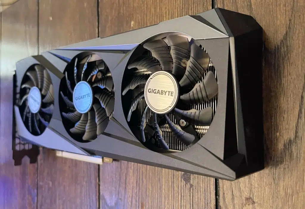 GIGABYTE GeForce RTX 3060 GAMING OC 12G Top View Angled