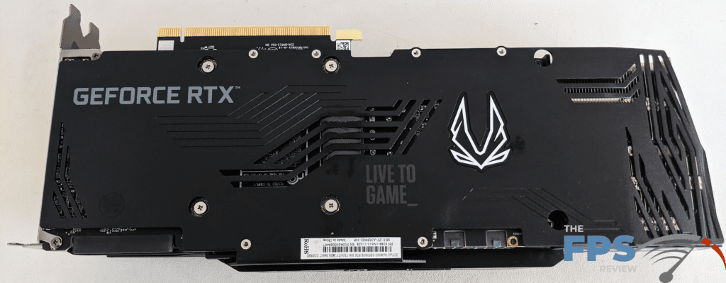 ZOTAC GAMING GeForce RTX 3090 Trinity Back of Video Card