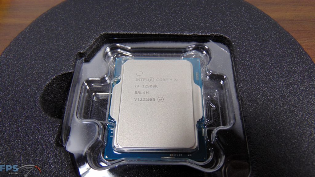 Intel Core i9-12900K Closeup of CPU inside Wafer Container