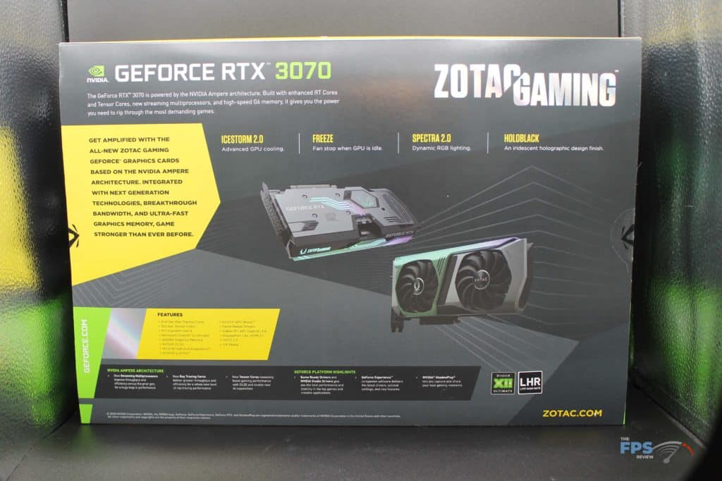 ZOTAC GAMING GeForce RTX 3070 AMP Holo box back