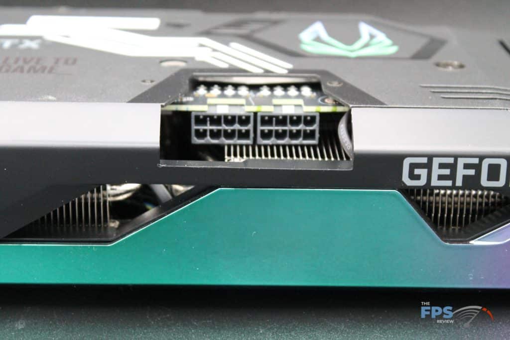 ZOTAC GAMING GeForce RTX 3070 AMP Holo power connector view