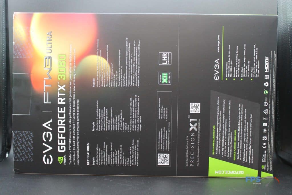 EVGA GeForce RTX 3080 12GB FTW3 ULTRA GAMING box back