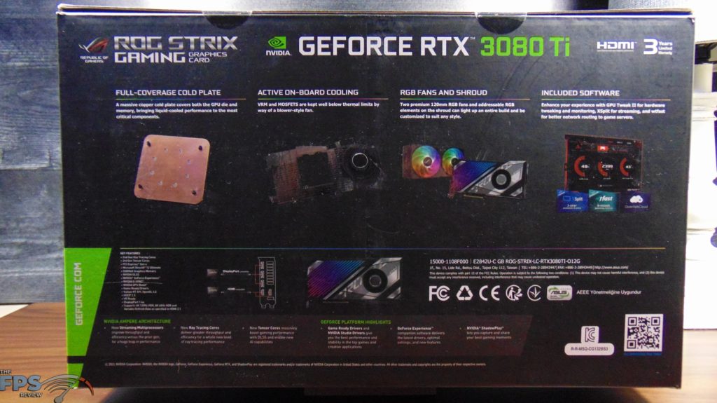 ASUS ROG STRIX LC RTX 3080 Ti O12G GAMING video card box back