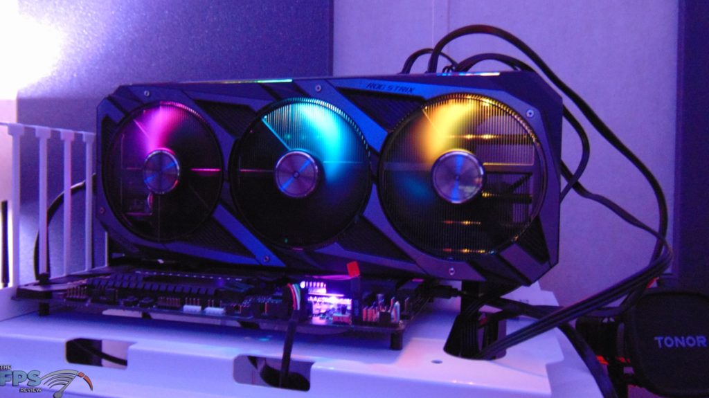 ASUS ROG STRIX GeForce RTX 3080 Ti O12G GAMING rgb lit up front view