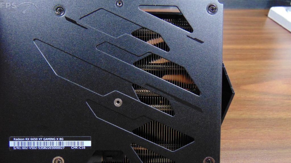 MSI Radeon RX 6650 XT GAMING X 8G Video Card Back Side Pass Through Cooling