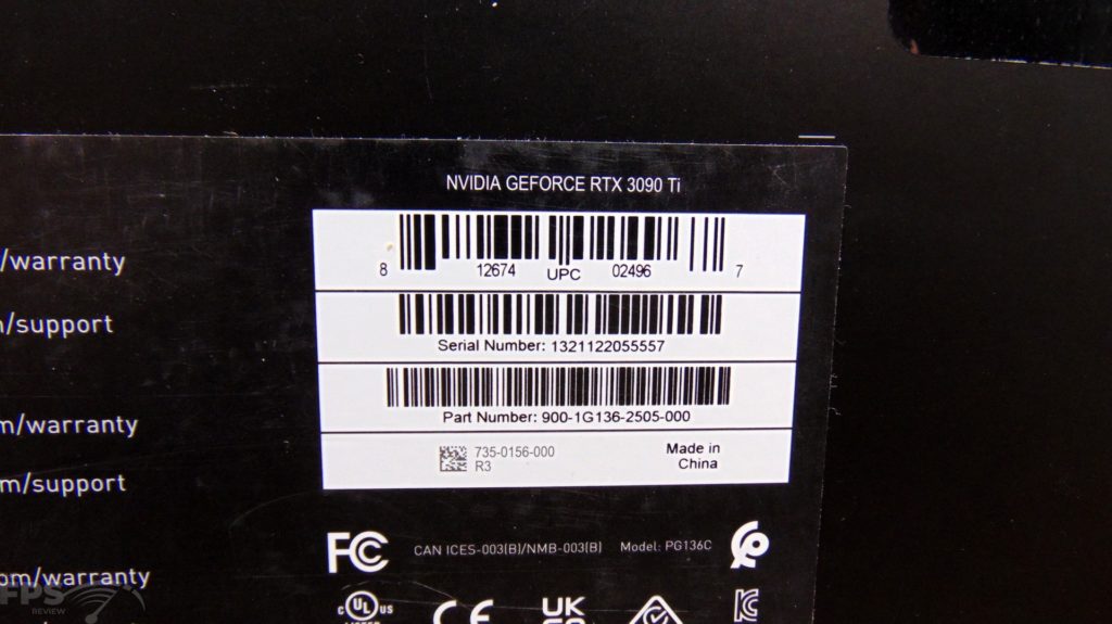 NVIDIA GeForce RTX 3090 Ti Founders Edition Video Card Box Label