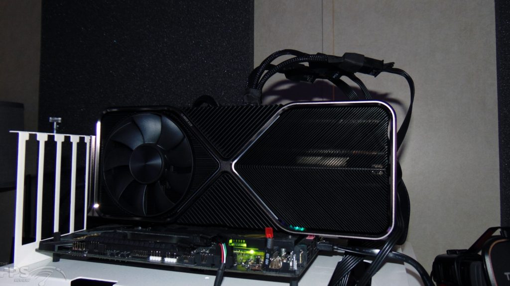 NVIDIA GeForce RTX 3090 Ti Founders Edition Video Card installed in computer front view