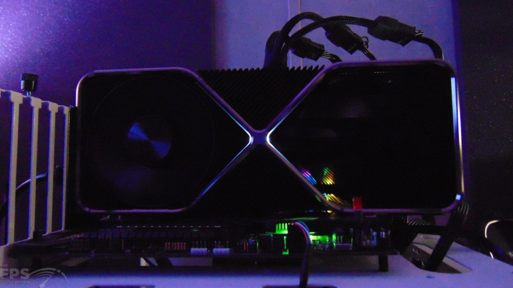 NVIDIA GeForce RTX 3090 Ti Founders Edition Video Card front view RGB lit up