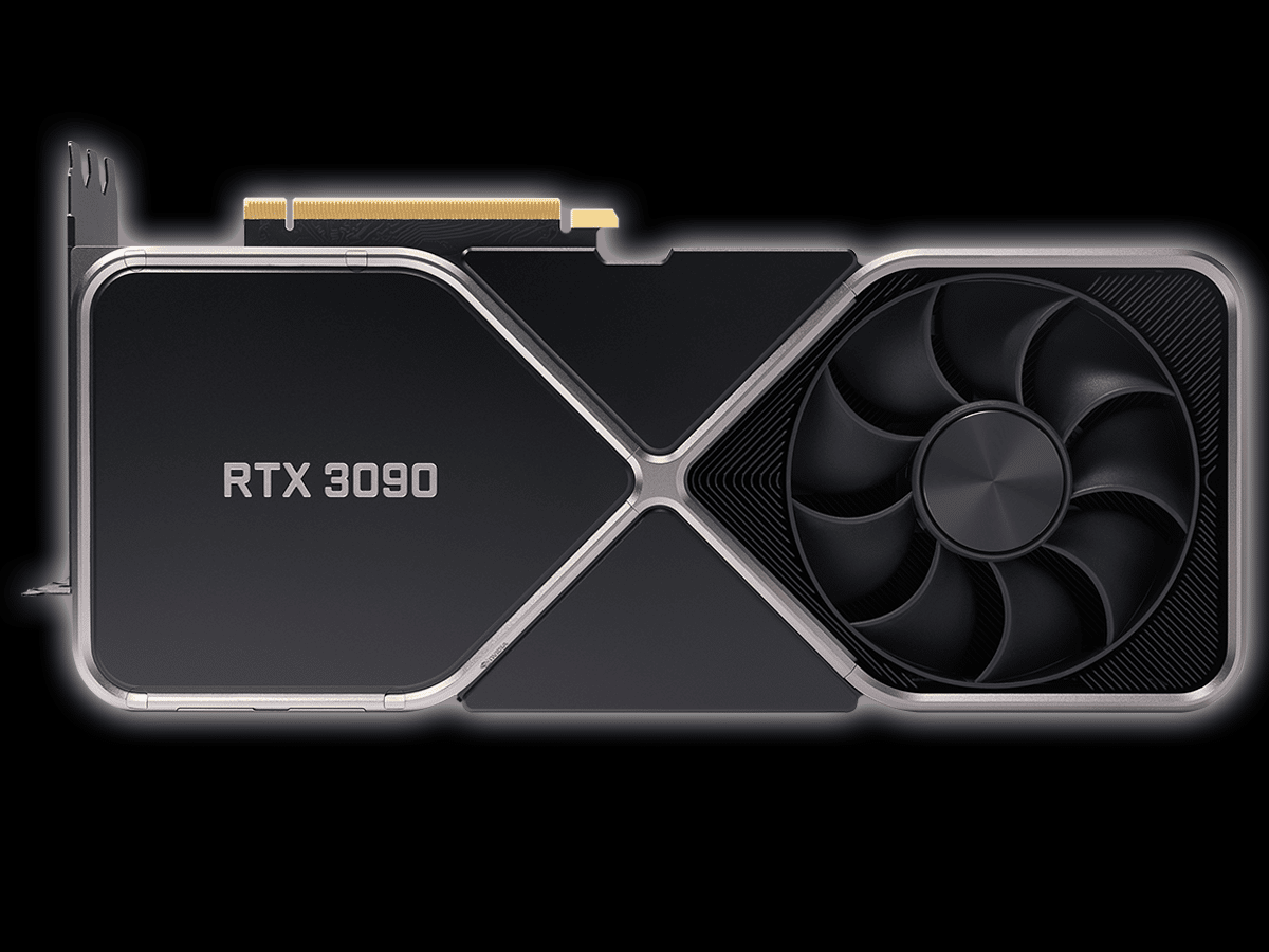 NVIDIA GeForce RTX 3090 Founders Edition Video Card Back View RTX 3090 Logo
