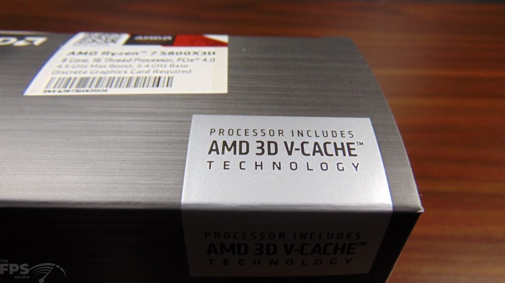 AMD Ryzen 7 5800X3D Box Label 3D V-Cache Technology