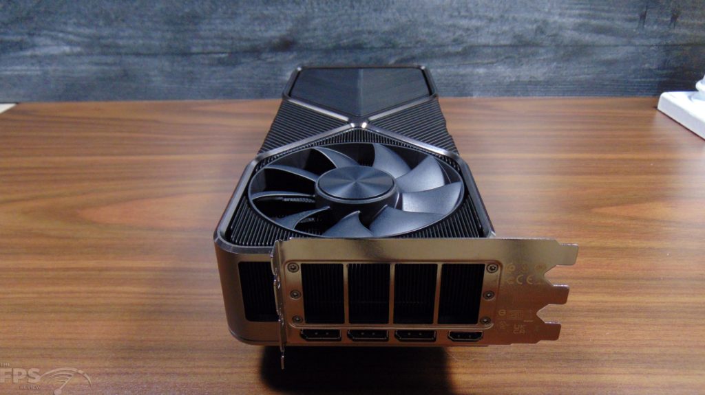 NVIDIA GeForce RTX 3090 Ti Founders Edition Video Card Sitting on Desk Top View 