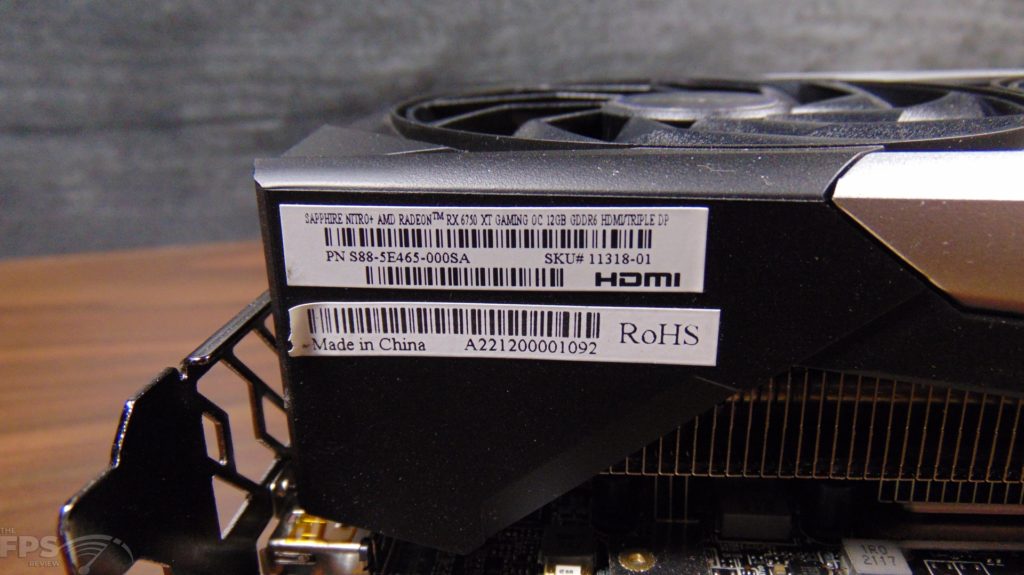SAPPHIRE NITRO+ AMD Radeon RX 6700 XT GAMING OC Video Card Closeup of Label
