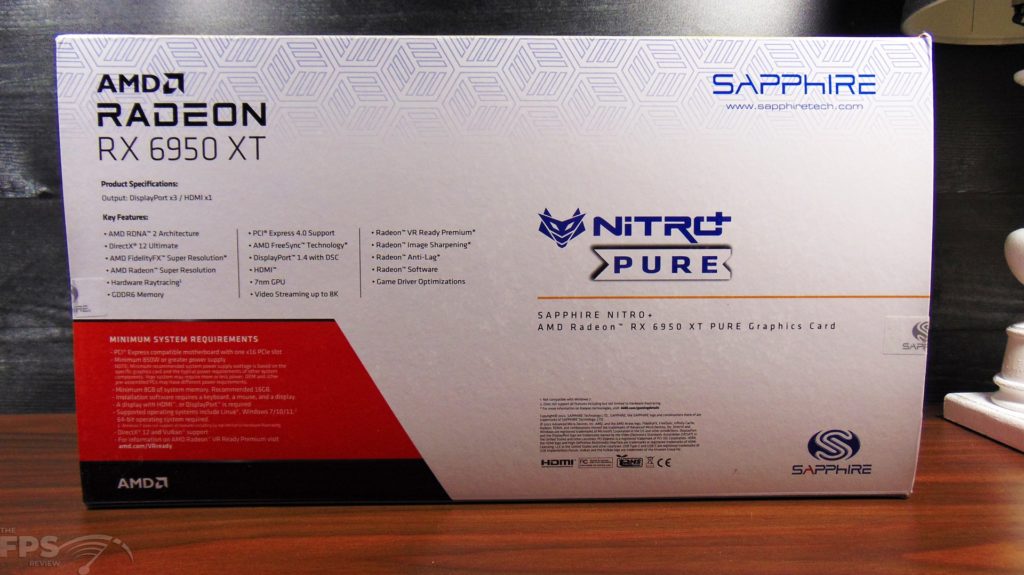 SAPPHIRE NITRO+ AMD Radeon RX 6950 XT PURE box back