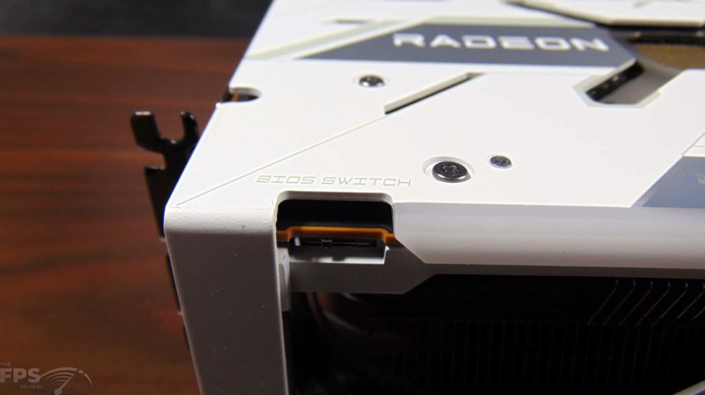 SAPPHIRE NITRO+ AMD Radeon RX 6950 XT PURE closeup of dual bios switch