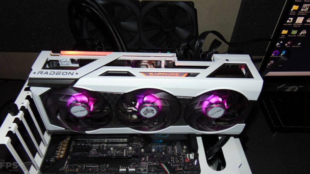 SAPPHIRE NITRO+ AMD Radeon RX 6950 XT PURE installed in computer RGB fans