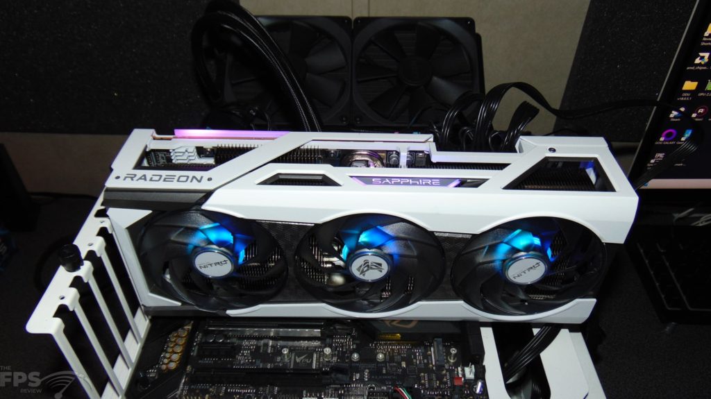 SAPPHIRE NITRO+ AMD Radeon RX 6950 XT PURE installed in computer RGB fans