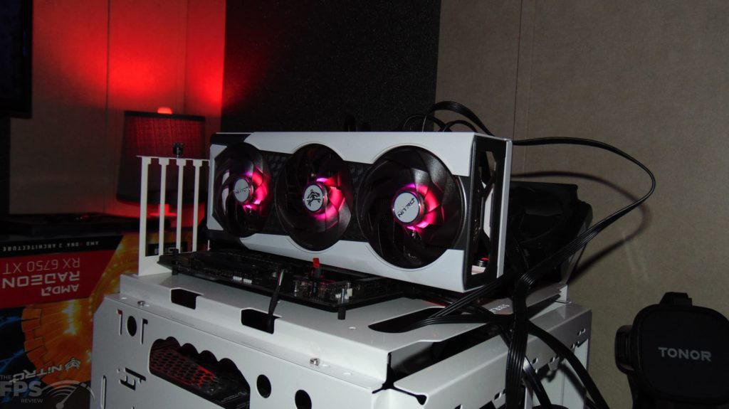SAPPHIRE NITRO+ AMD Radeon RX 6950 XT PURE installed in computer RGB fans