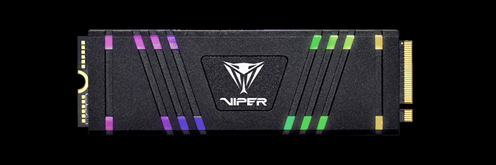 Patriot Viper VPR400 RGB 1TB Gen4x4 M.2 SSD Top View with RGB