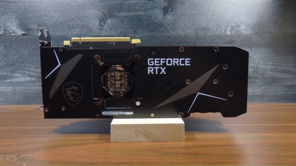 MSI GeForce RTX 3080 Ti VENTUS 3X 12G OC Video Card Back View Standing on Desk