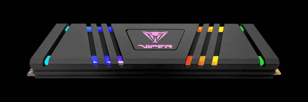Patriot Viper VPR400 RGB 1TB Gen4x4 M.2 SSD Top View Tilted