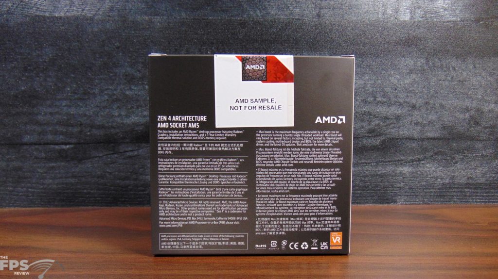 AMD Ryzen 5 7600X Box Back