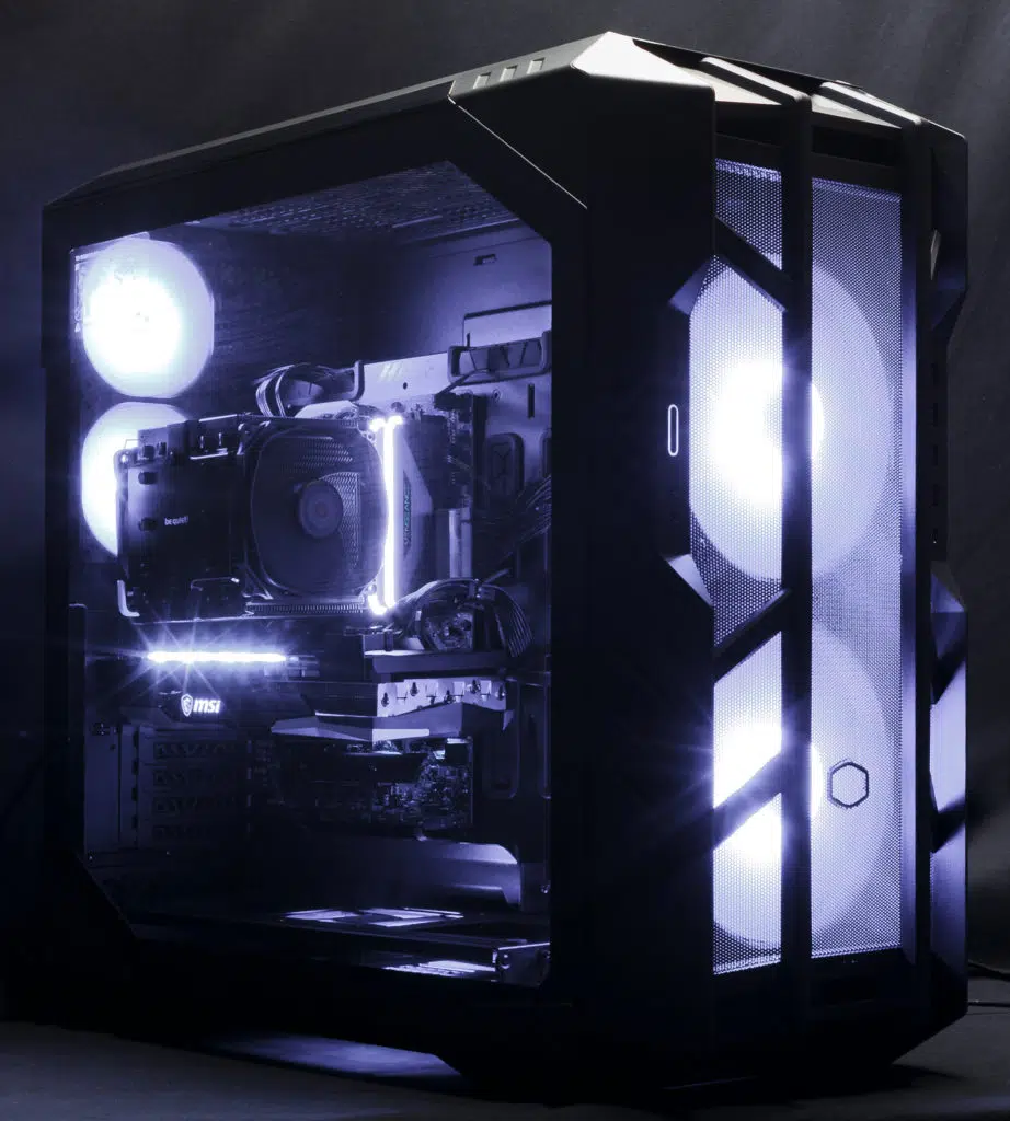 Cooler Master HAF 700 front left lit up