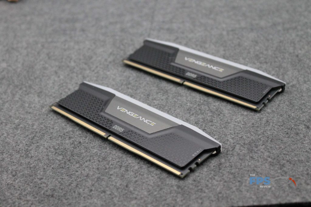CORSAIR VENGEANCE DDR5 32GB (2x16GB) 6000MHz Memory overhead angled view front