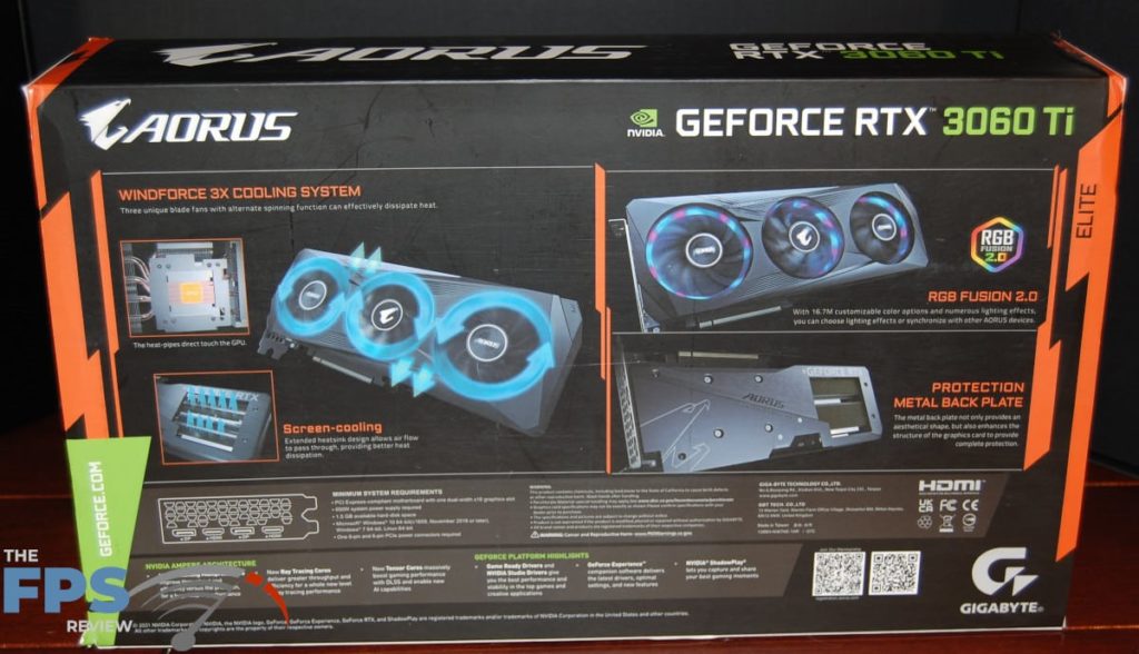 GIGABYTE Aorus GeForce RTX 3060Ti Elite 8G- box back