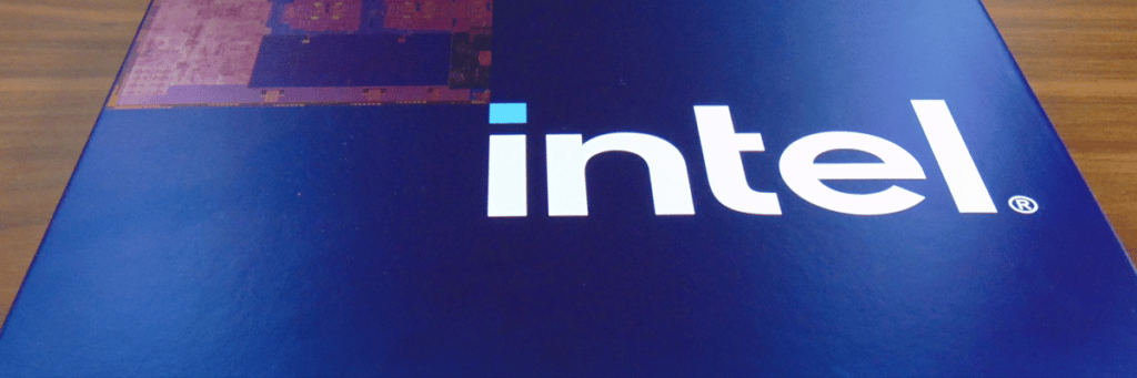 Intel Logo on Blue CPU Box