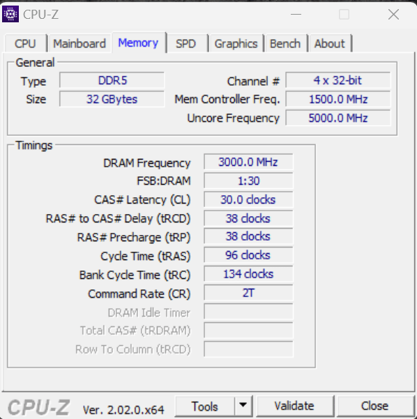 Intel Core i9-13900K CPU-z