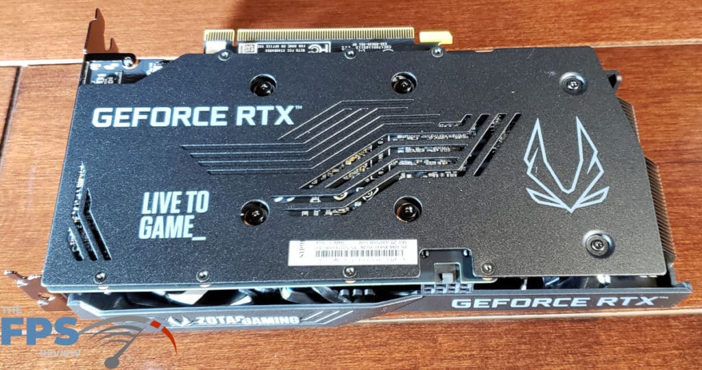 ZOTAC Gaming GeForce RTX 3050 Twin Edge OC: video card back plate