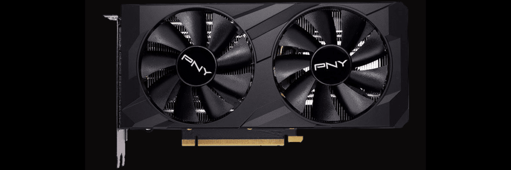 PNY GeForce RTX 3050 8G VERTO Dual Fan Video Card Front View