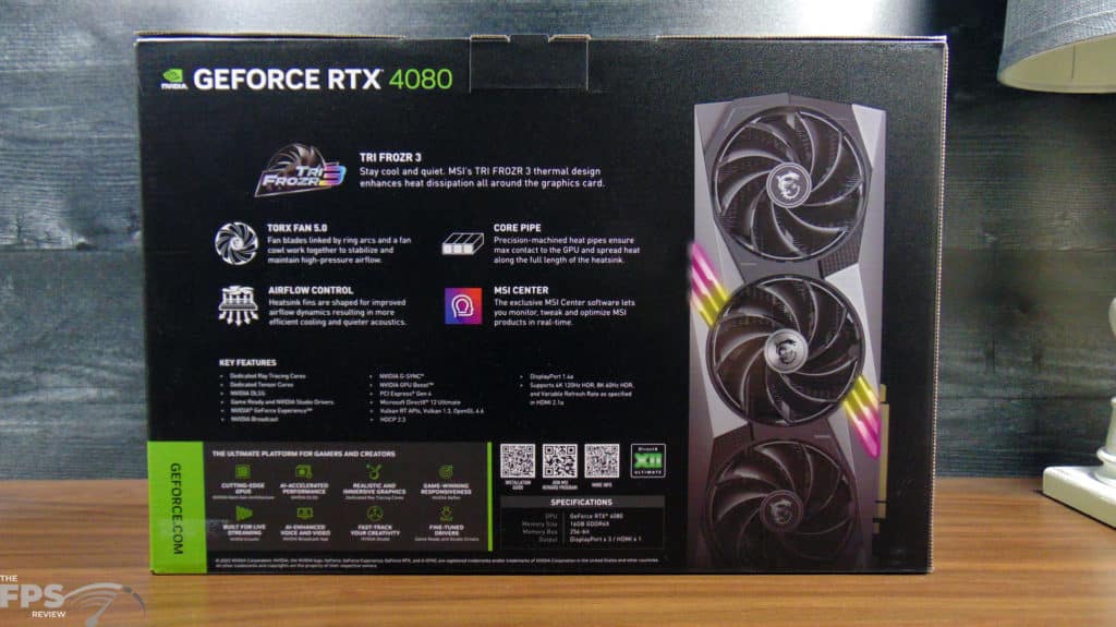 MSI GeForce RTX 4080 16GB GAMING X TRIO box back