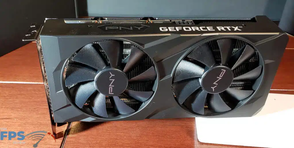 PNY GeForce RTX 3050 8G VERTO Dual Fan: Standing top facing