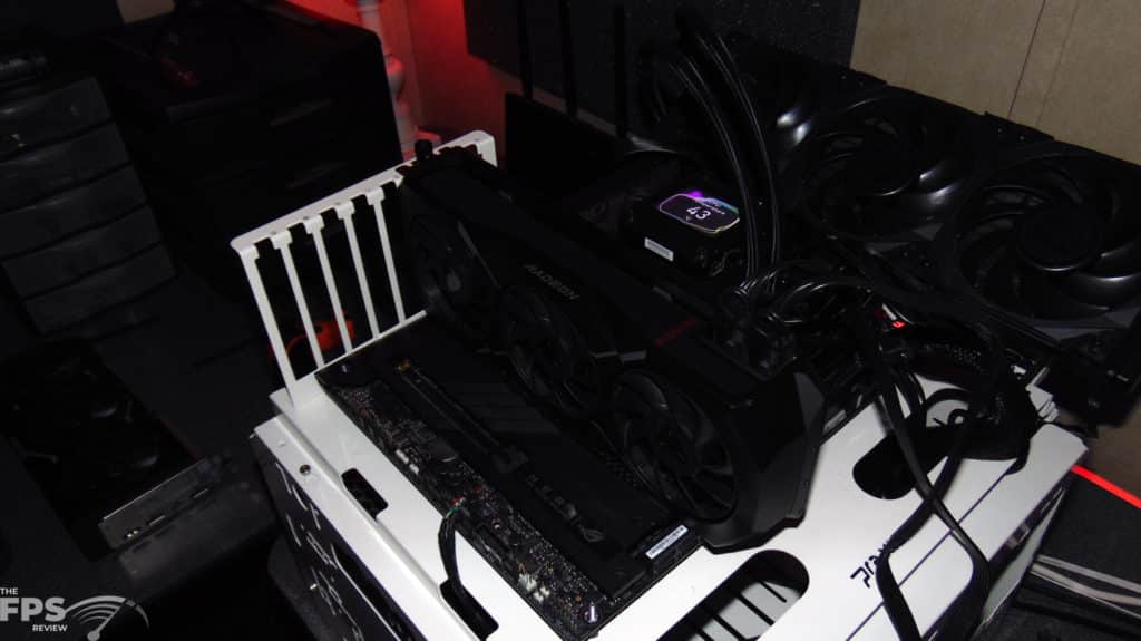 AMD Radeon RX 7900 XT Video Card Installed in Computer Angled View