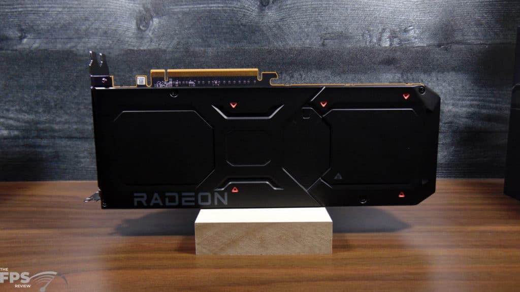 AMD Radeon RX 7900 XT Video Card Back View upright on Desk
