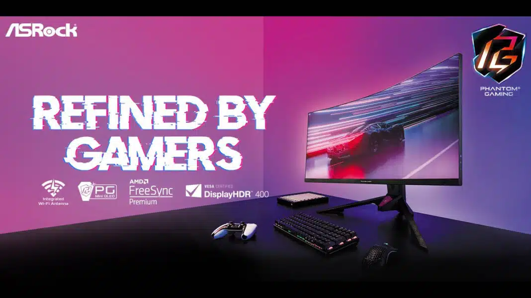 ASRock Announces PG34WQ15R3A Phantom Gaming Monitor with 1.3Inch OLED Display