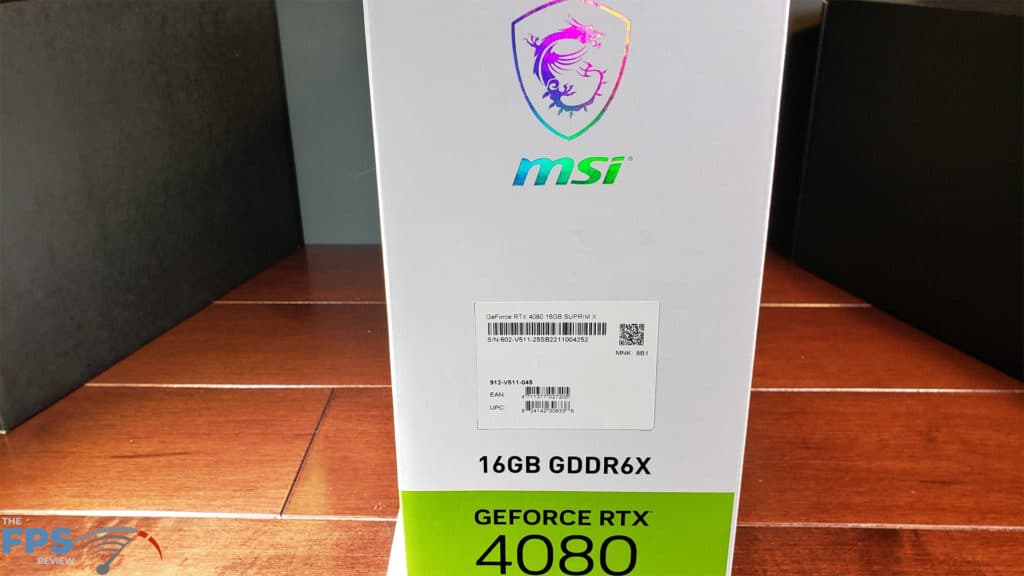MSI GeForce RTX 4080 16GB SUPRIM X: Box label