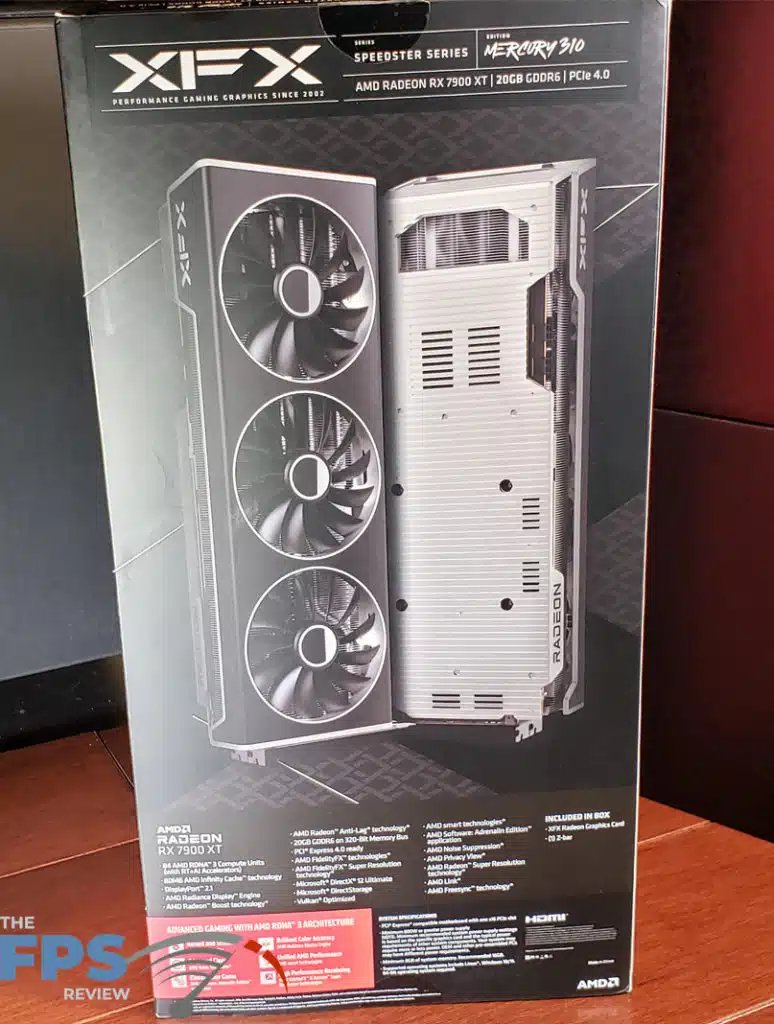 XFX SPEEDSTER MERC 310 Radeon 7900 XT Black Edition: box rear