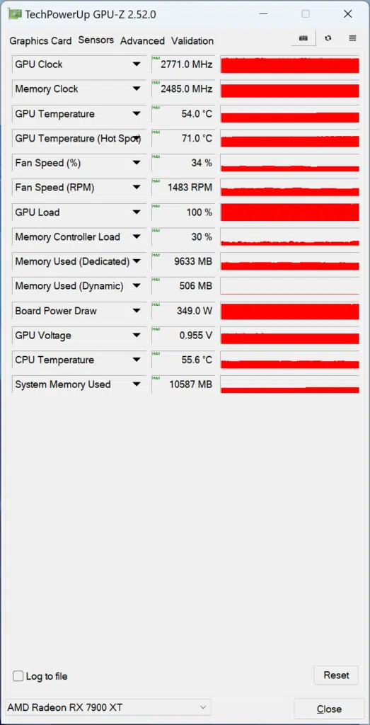 XFX SPEEDSTER MERC 310 AMD Radeon RX 7900 XT BLACK Edition GPU-Z Screenshot