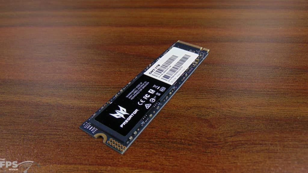 Acer Predator 1TB Gen4 x4 M.2 SSD Top View Angled