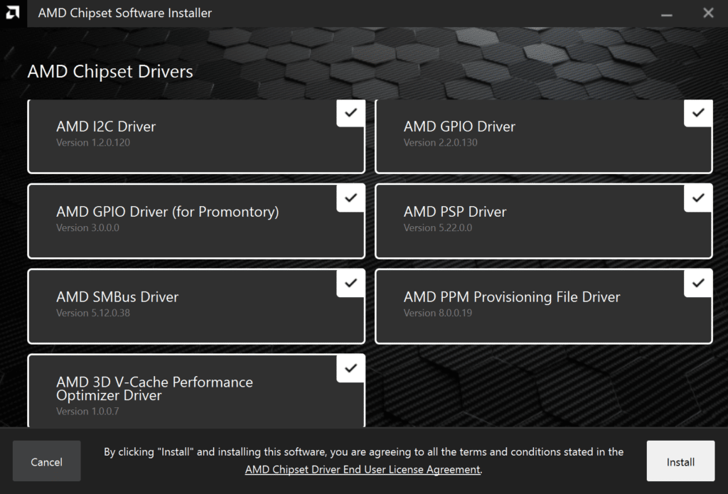 AMD Chipset Driver 5.02.16.347 for Ryzen 9 7000X3D CPUs Screenshot