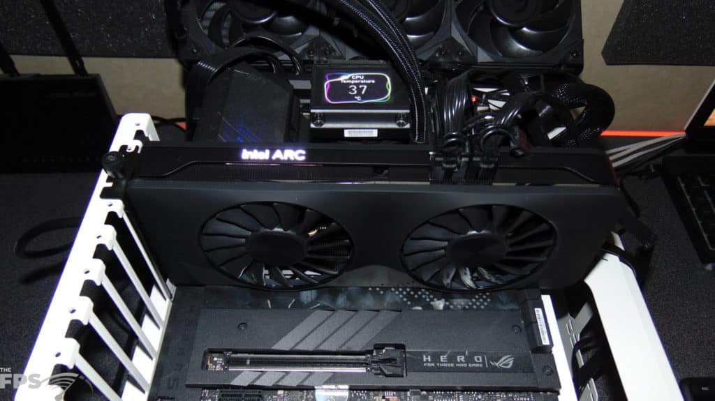 Intel Arc A750 Limited Edition Video Card Installed in Computer