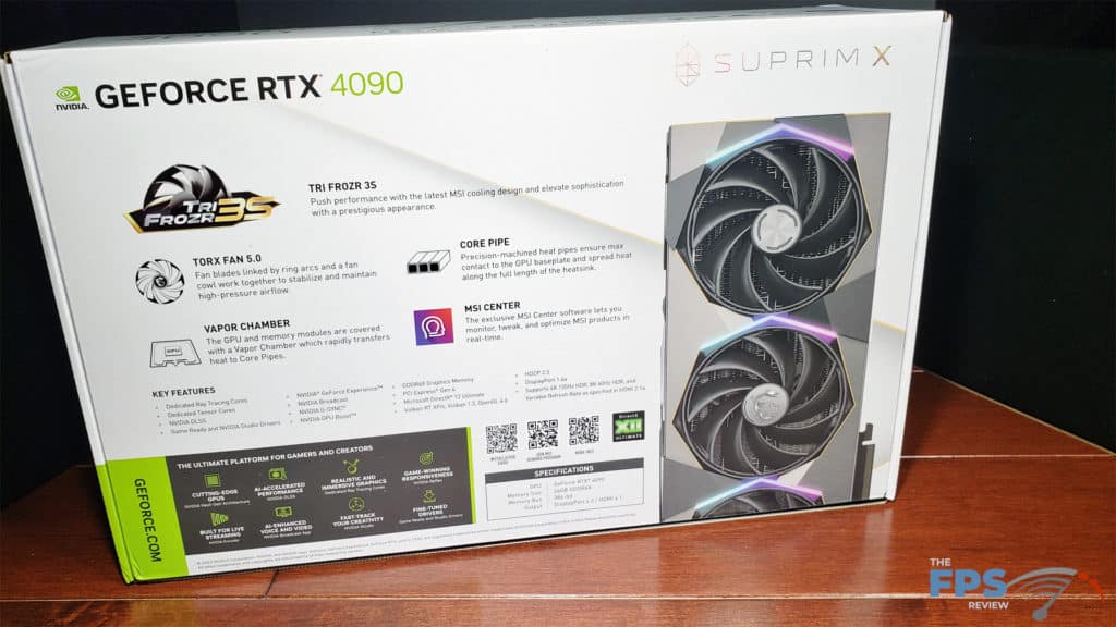 MSI GeForce RTX 4090 SUPRIM X: box back