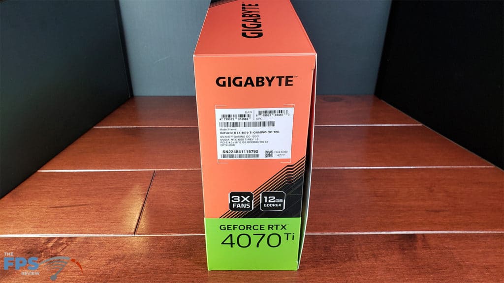 GIGABYTE GeForce RTX 4070 Ti GAMING OC:box label