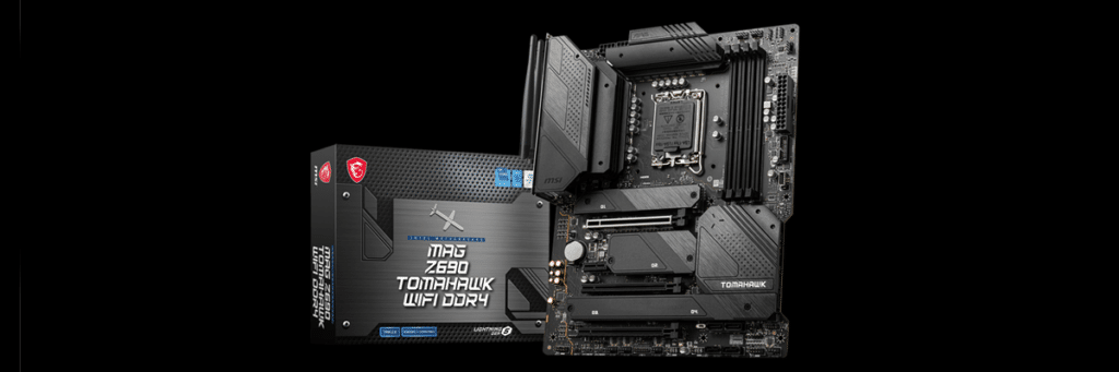 MSI MAG Z690 TOMAHAWK WIFI DDR4 Motherboard and Box Banner